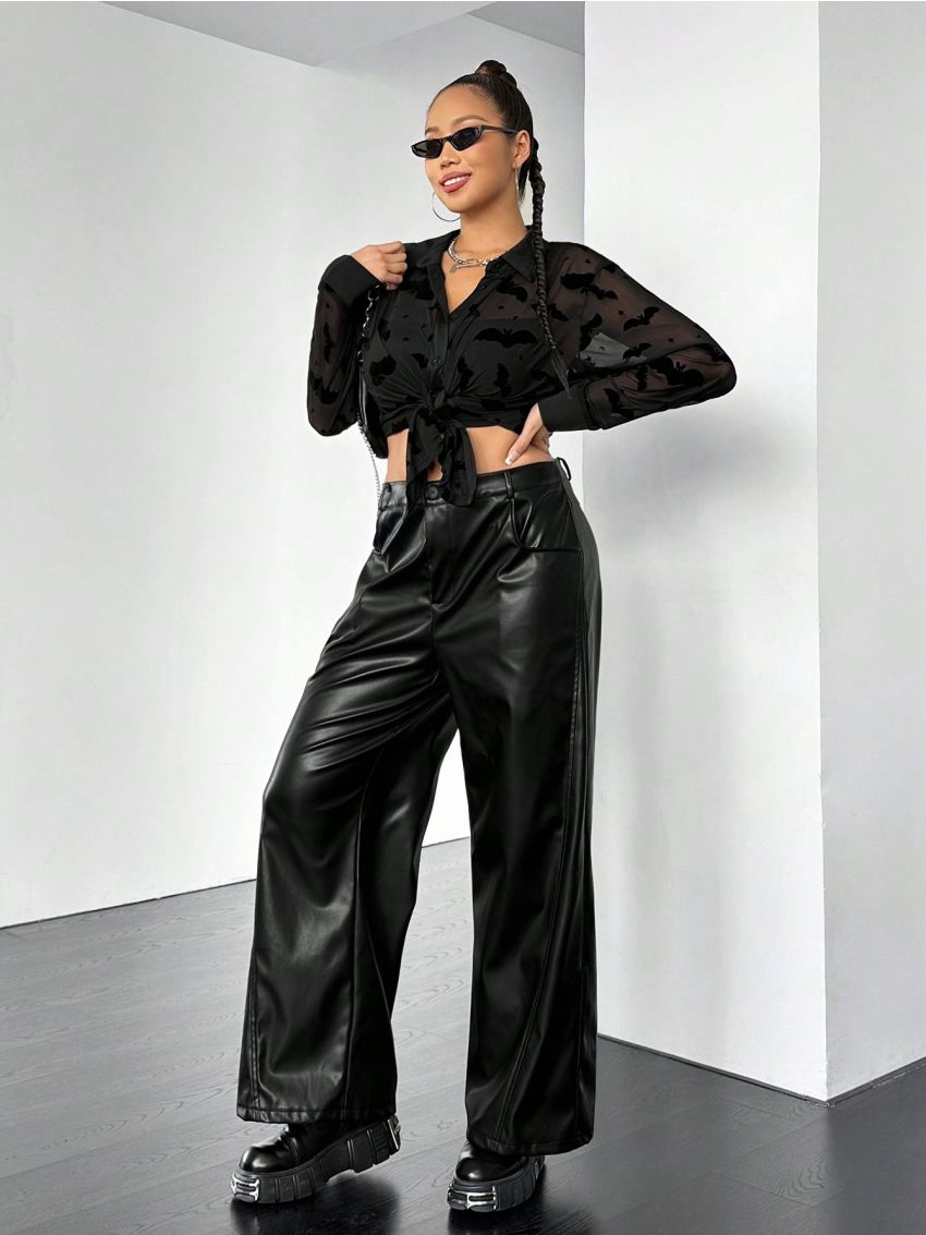 SHEIN Coolane Plus Size Women'S Velvet Batwing Top