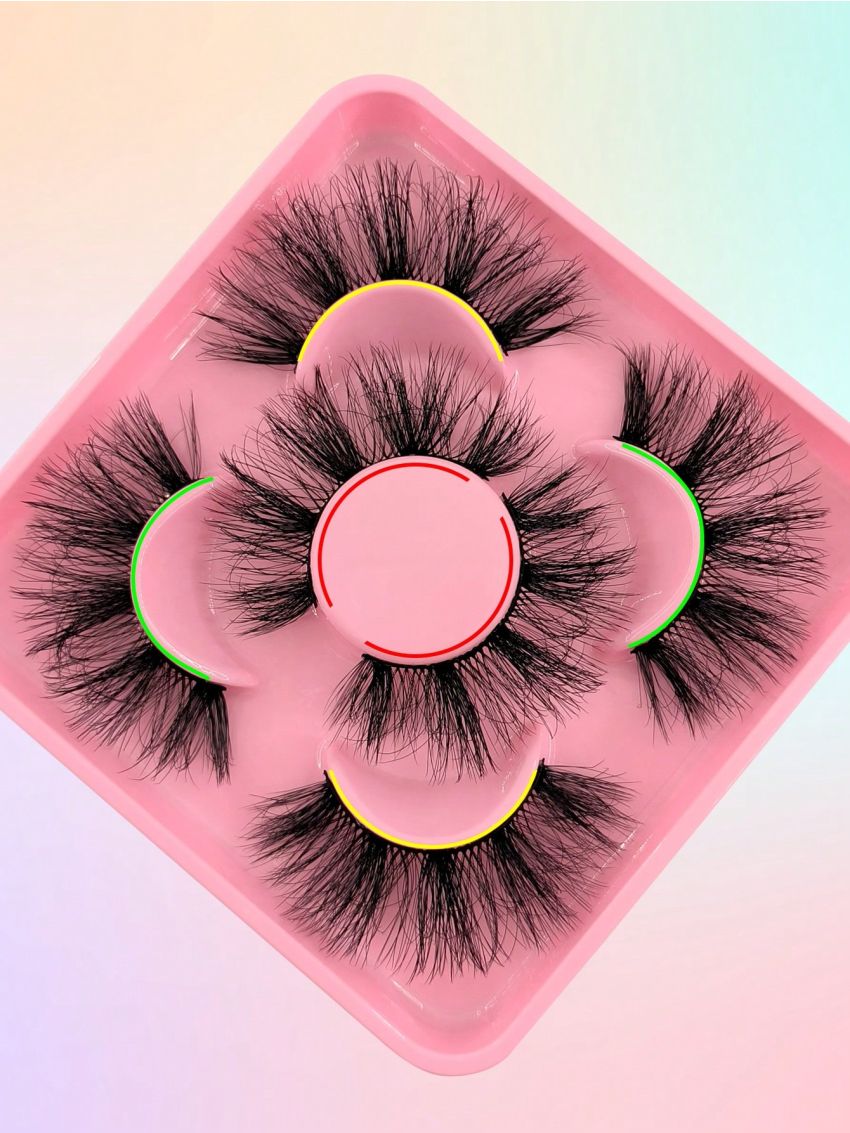 False Eyelashes 3 Pairs Fluffy Volumized Eyelashes Lashes Dramatic Look 3D Wispy Faux Mink Lashes