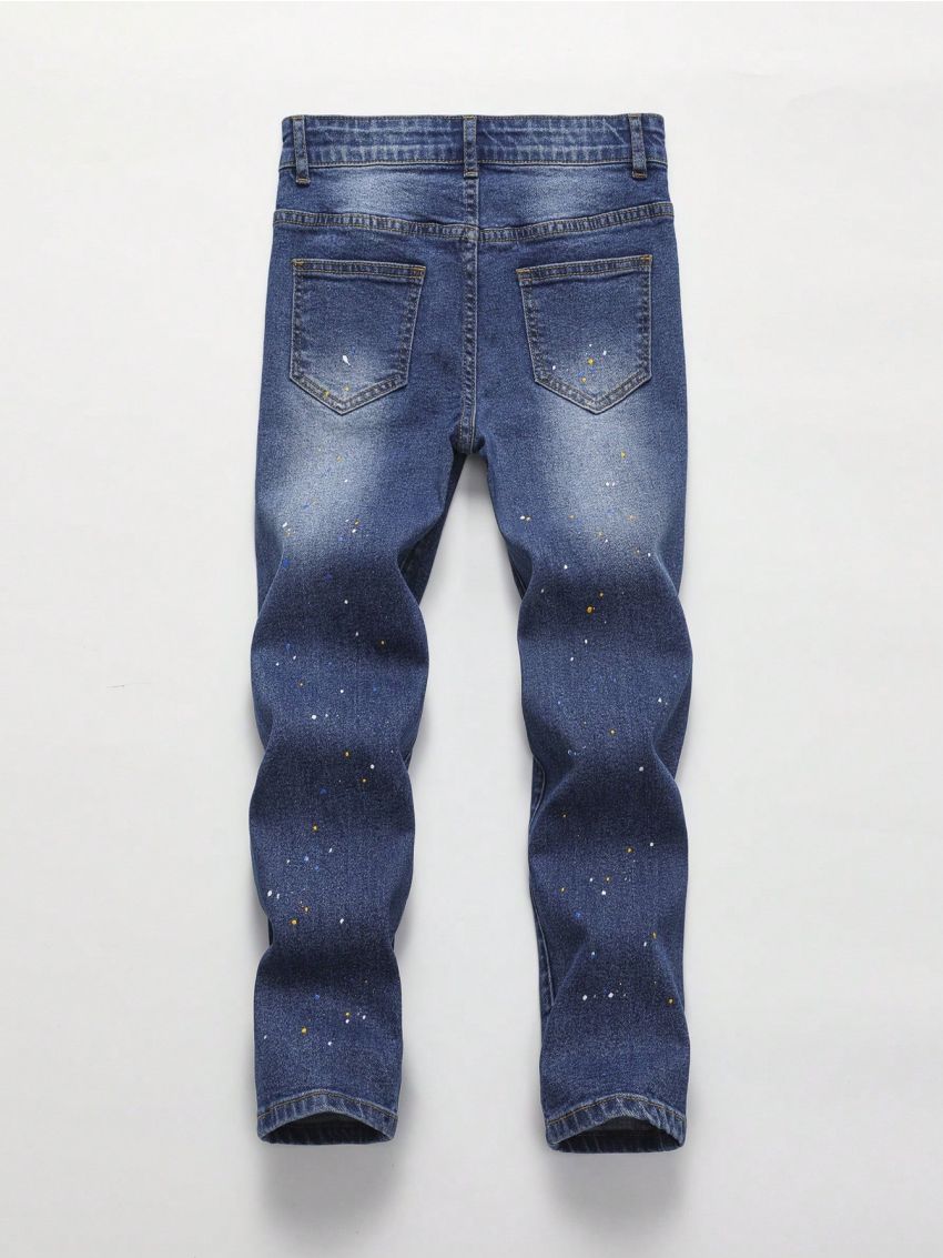 Tween Boy's Distressed Washed Denim Jeans