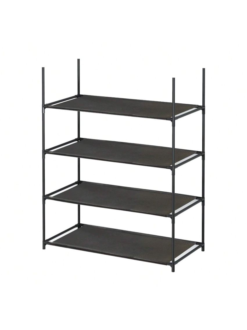 10 Tiers Shoe Rack, Simple Houseware 10-Tier Shoe Rack Storage Organizer 30-Pair, Easy Assembled Shoe Tower Stand, Sturdy Shoe Stand, Non-Woven Fabric Shoe Shelf Organizer Closet for Home, Black