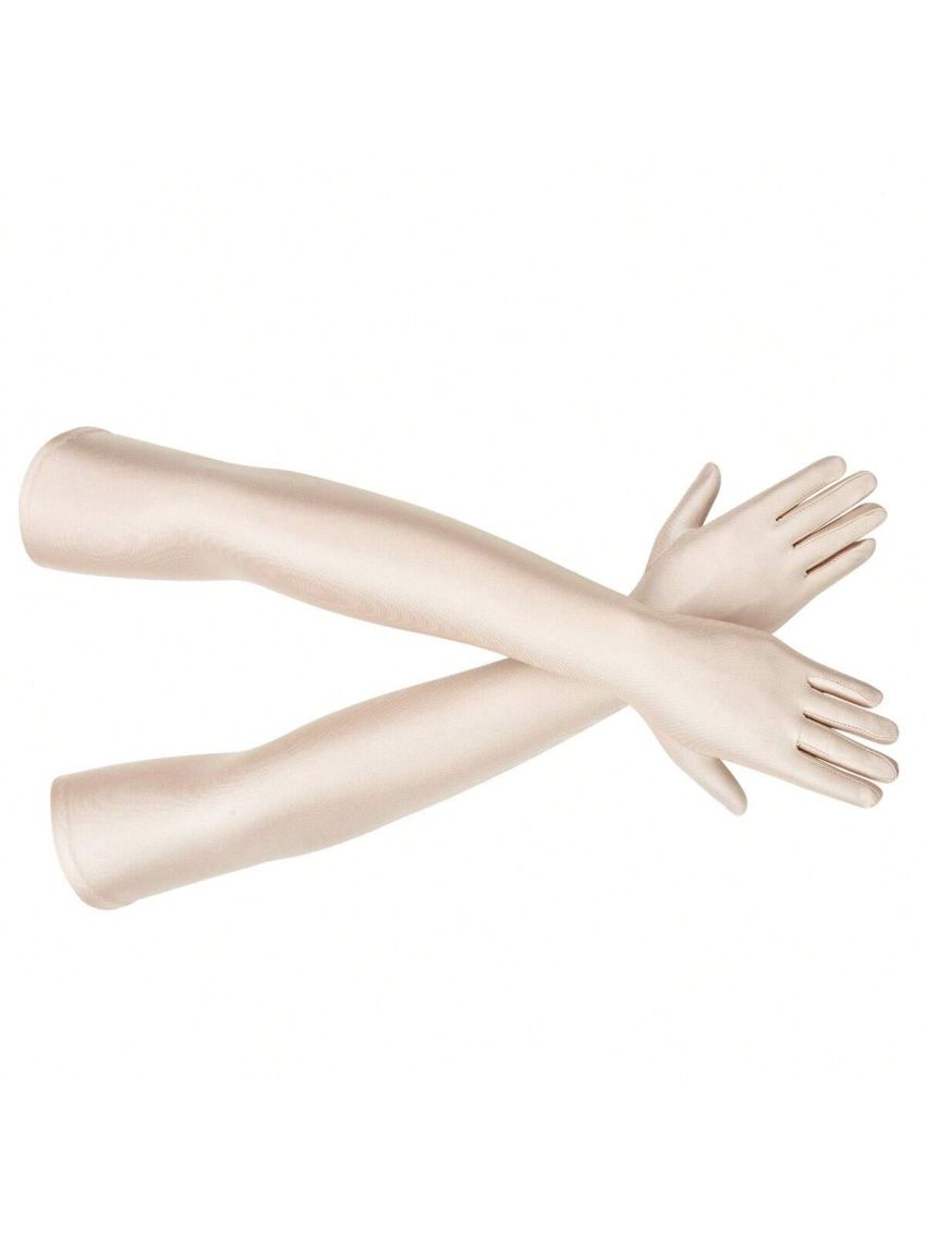 1 Pair Of Women's 1920s Single Party Vintage Formal Evening Dress Long Gloves, Halloween Party, Wedding Party, Ball, Gift For Mother And Teacher