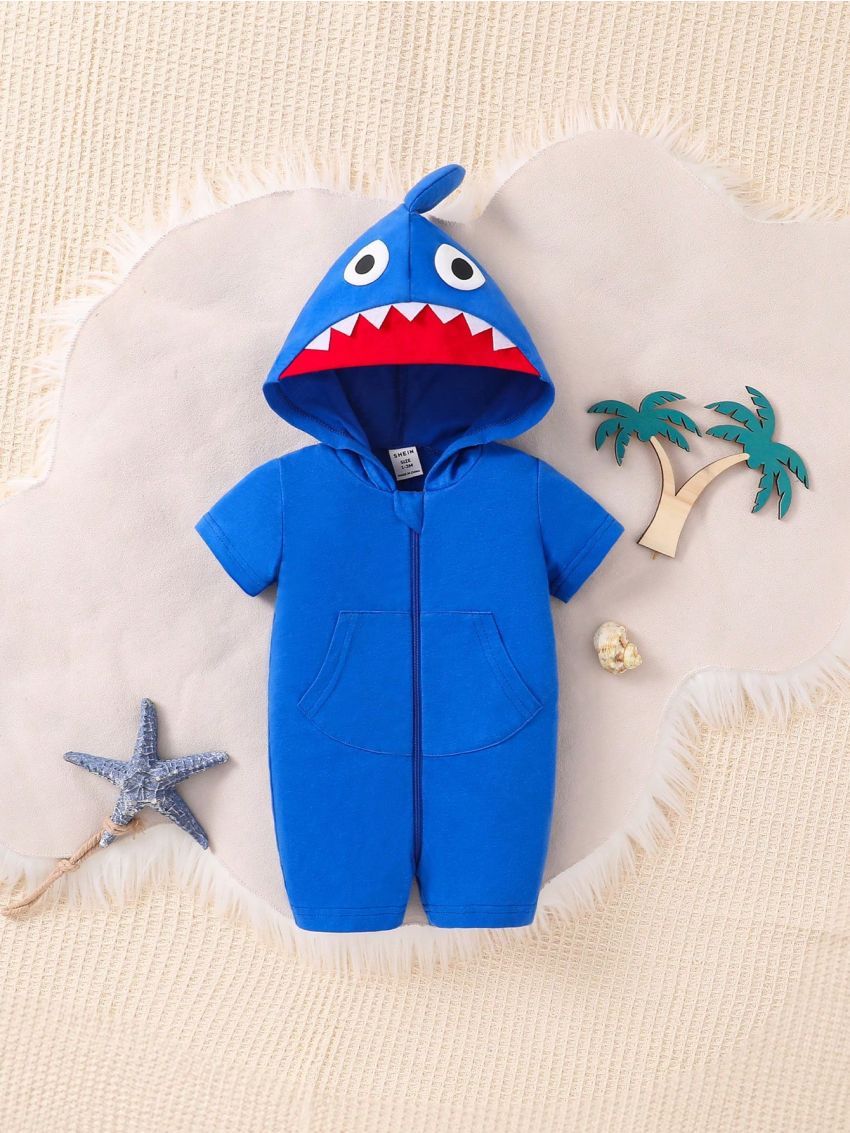 SHEIN Male Baby Shark Jumpsuit Styling Suit