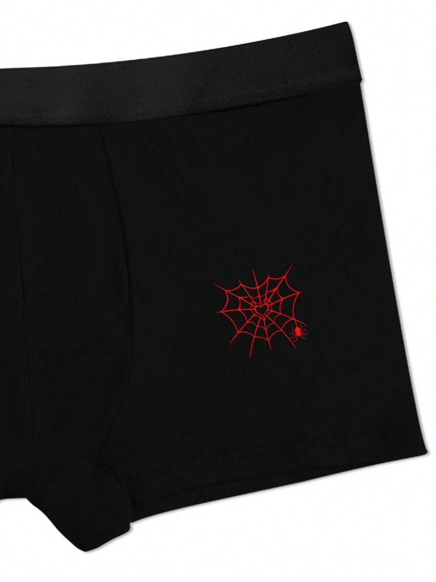 7pcs/Set Men'S Spider Web Printed Boxer Briefs