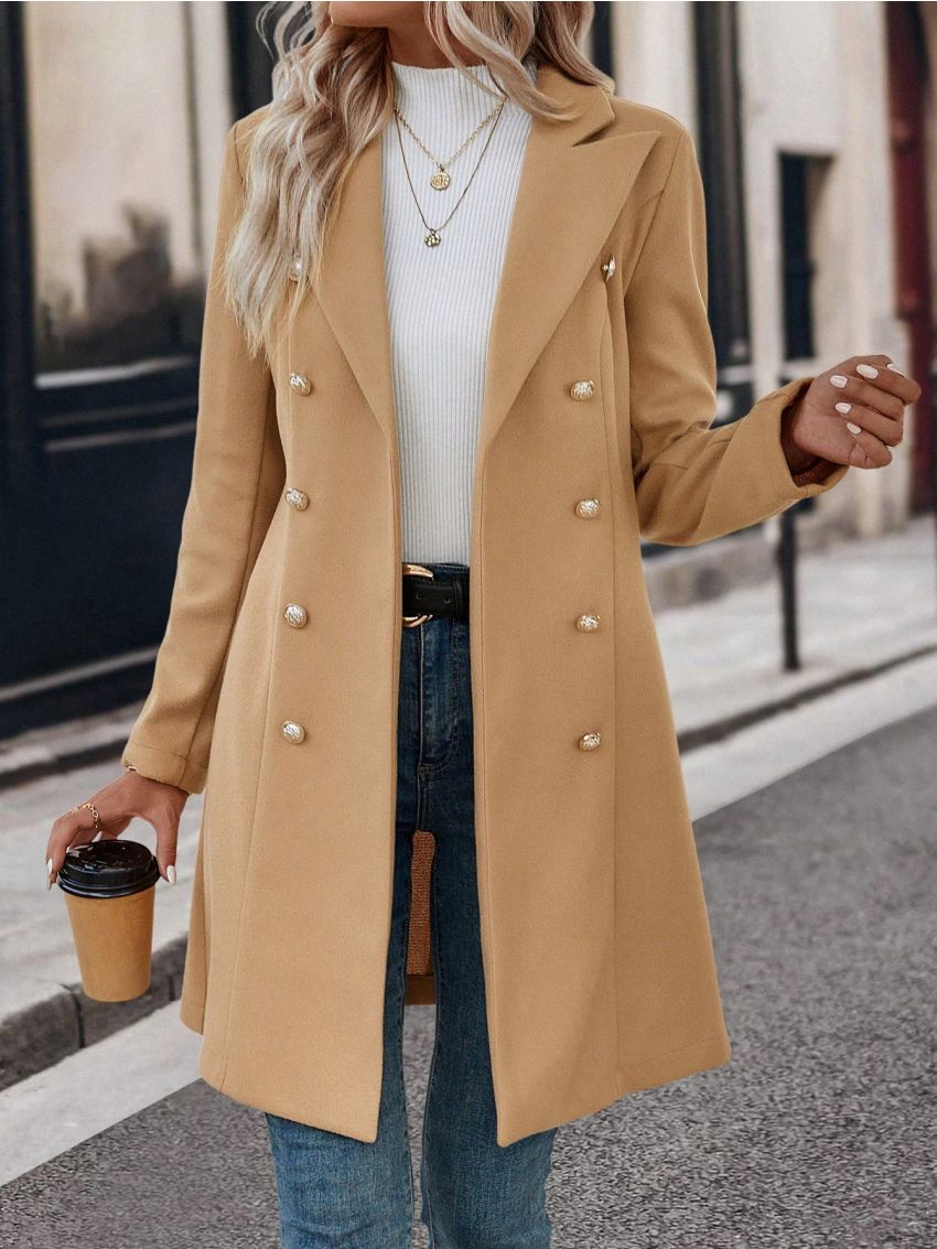 Peak Collar Double Breasted Overcoat