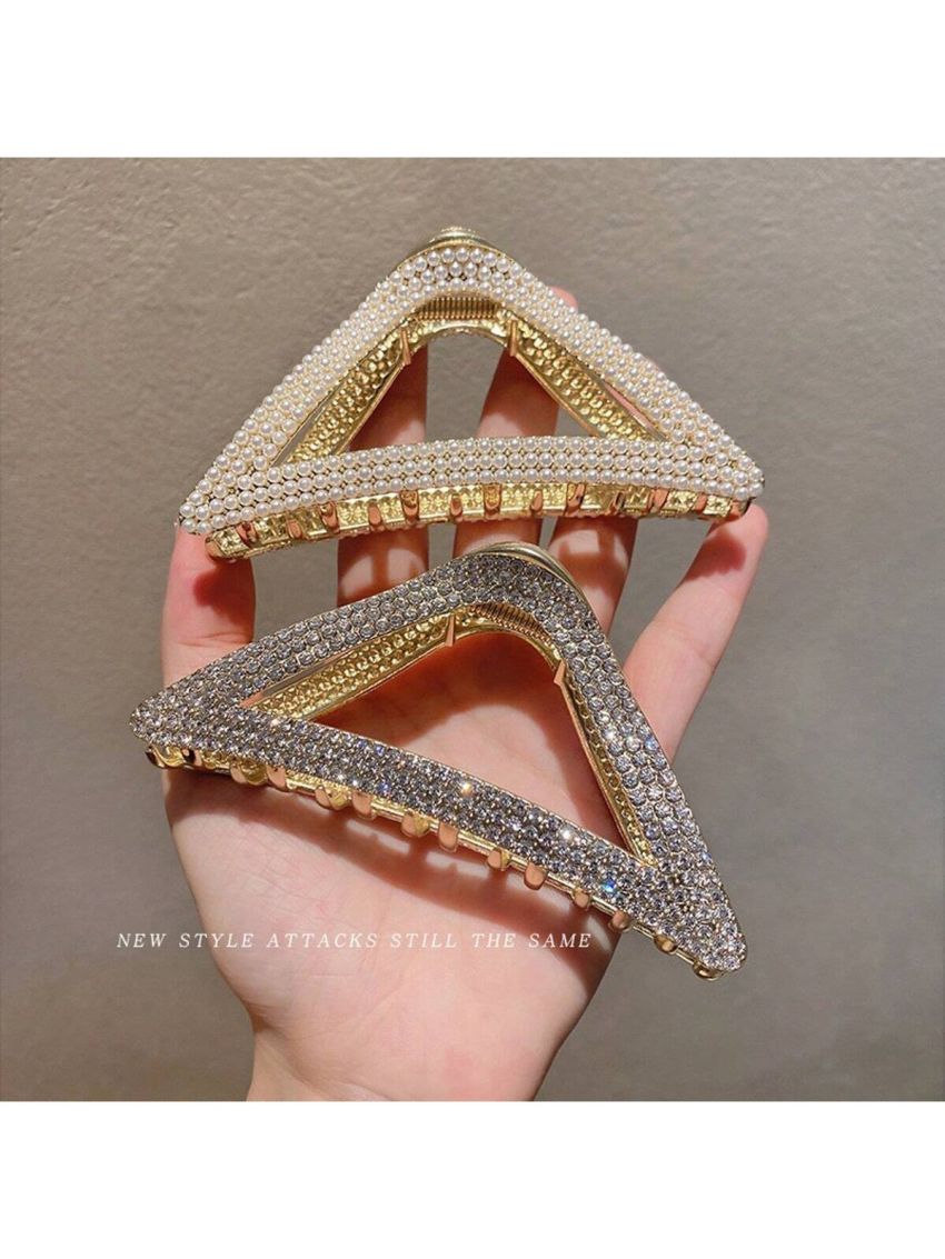 High-end Pearl Hair Claw Clip, Large Size Shark Style Hair Clip For Women's Autumn And Winter Headwear