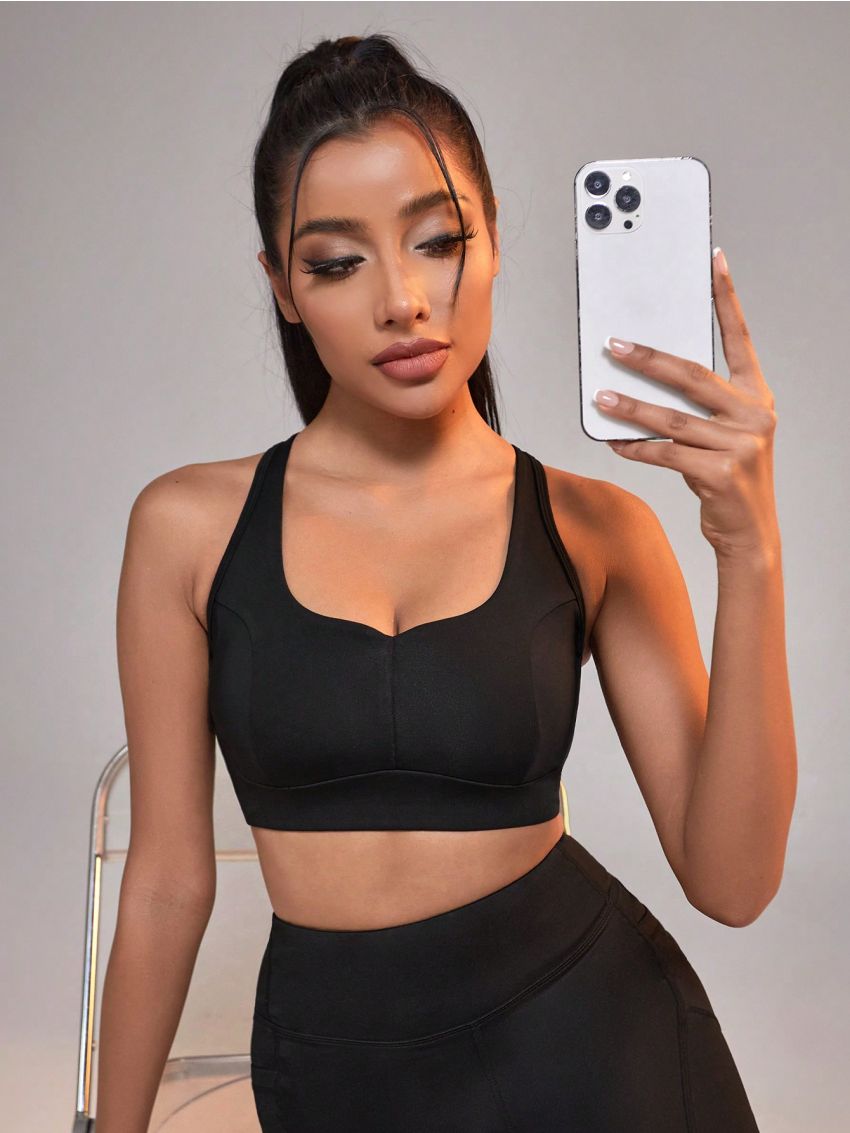 Yoga Basic Sports Bra For Yoga With Open Back Design