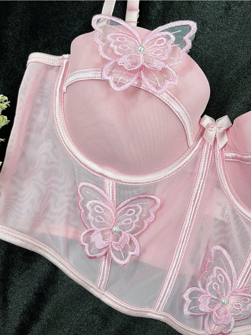 Women'S Butterfly Patchwork Bra (With Underwire) - 1pc