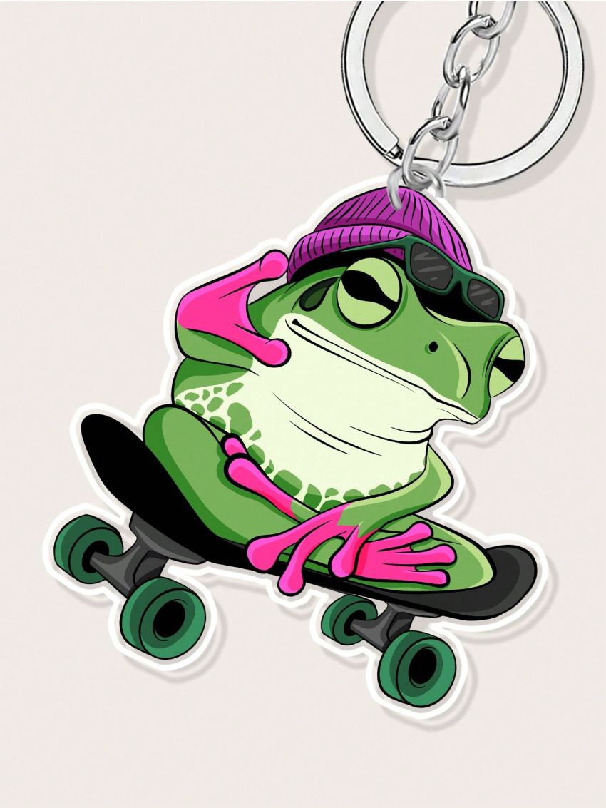 Therisingrose 1pc Cute Cartoon Frog Keychain