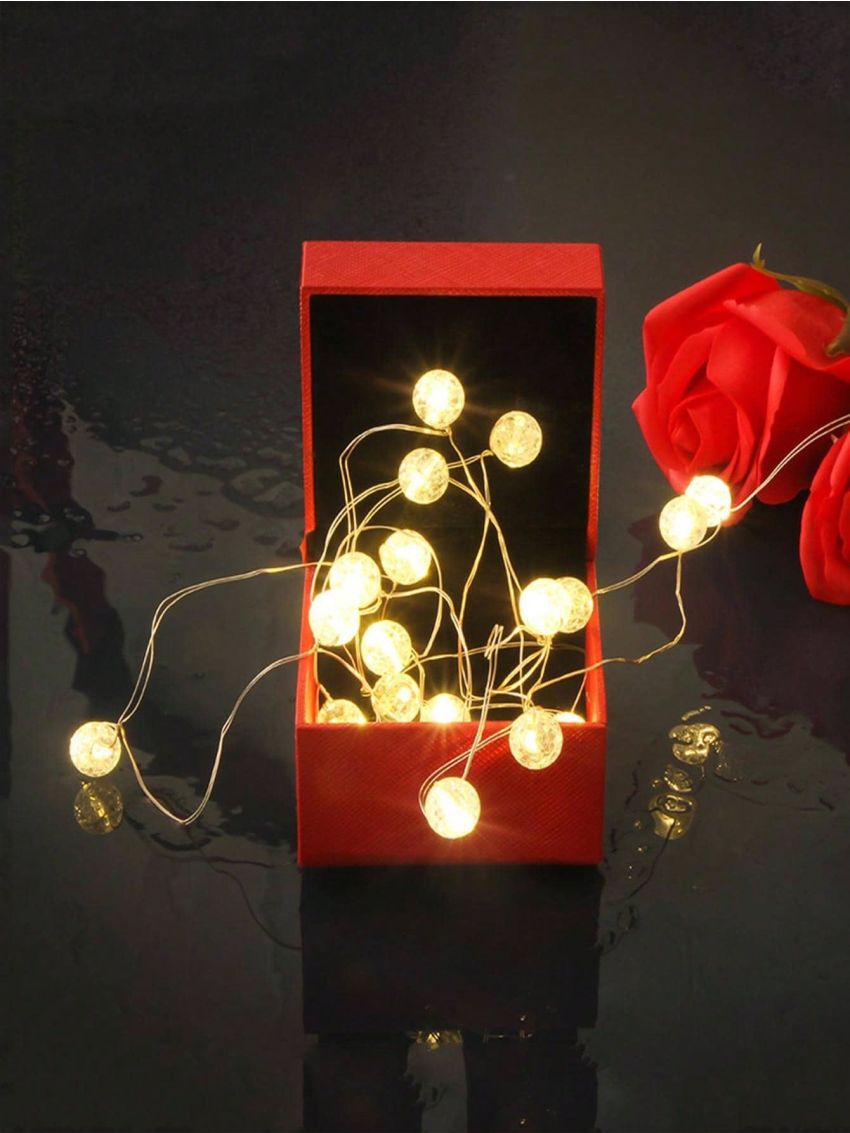 Led Constant Cracked Ball String Light/transparent Ball String Light/christmas Light/crystal Ball String Light/small Light Bulb Tent Outdoor Decoration Light/celebration Gift/1.1m 10 Lights