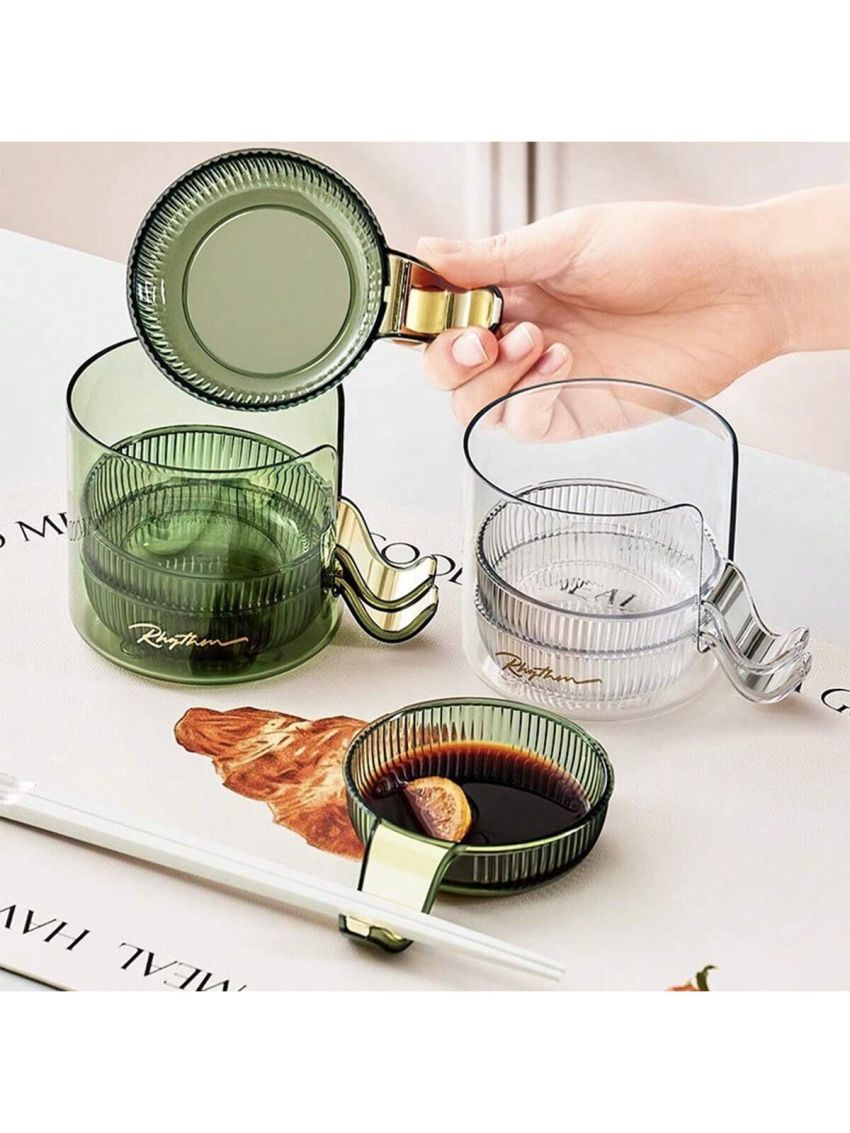 5pcs/set Condiment Dishes Sauce Dishes For Home, With Handles For Barbecue Dishes, Snack Foods And Hot Pot