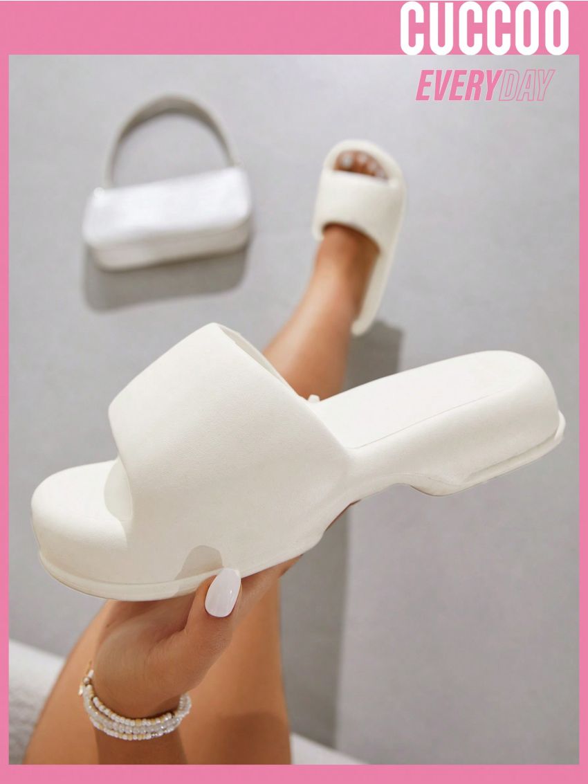 Cuccoo Everyday Collection Cuccoo Ladies' Fashionable Soft And Comfy Thick-Soled Cloud Slippers With 'Stepping On Poop' Design