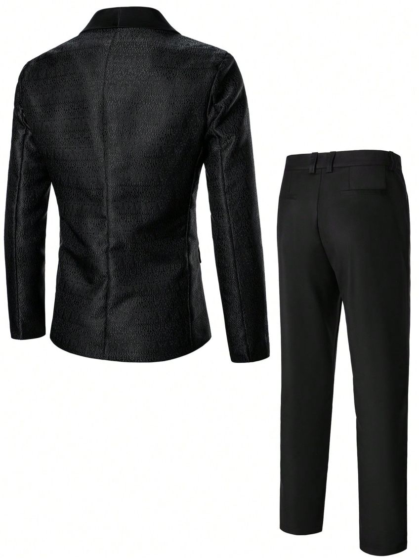 Manfinity Men'S Shawl Collar Suit Jacket And Pants Set