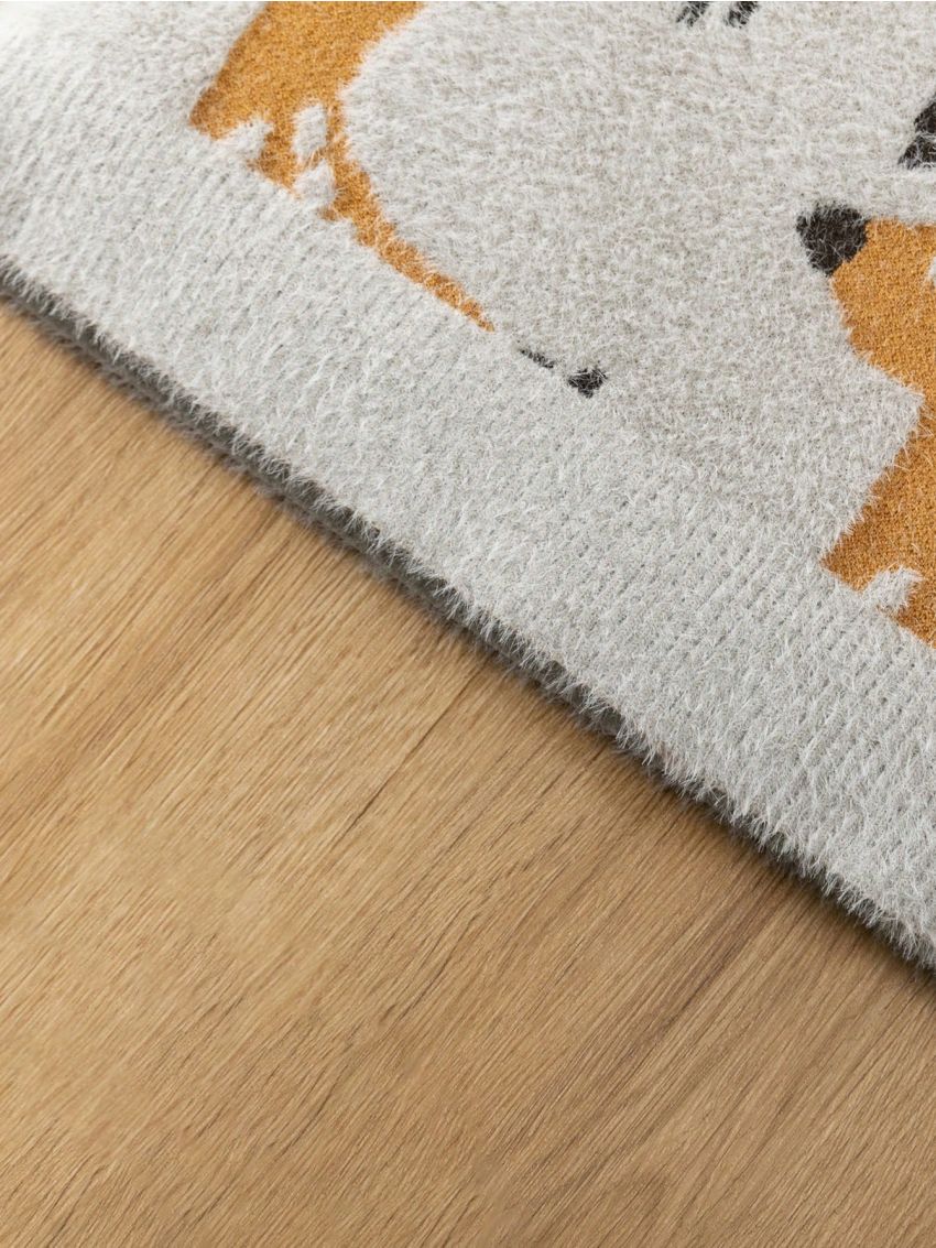 Girls' Cartoon Deer Design Warm Sweater Dress For Fall And Winter