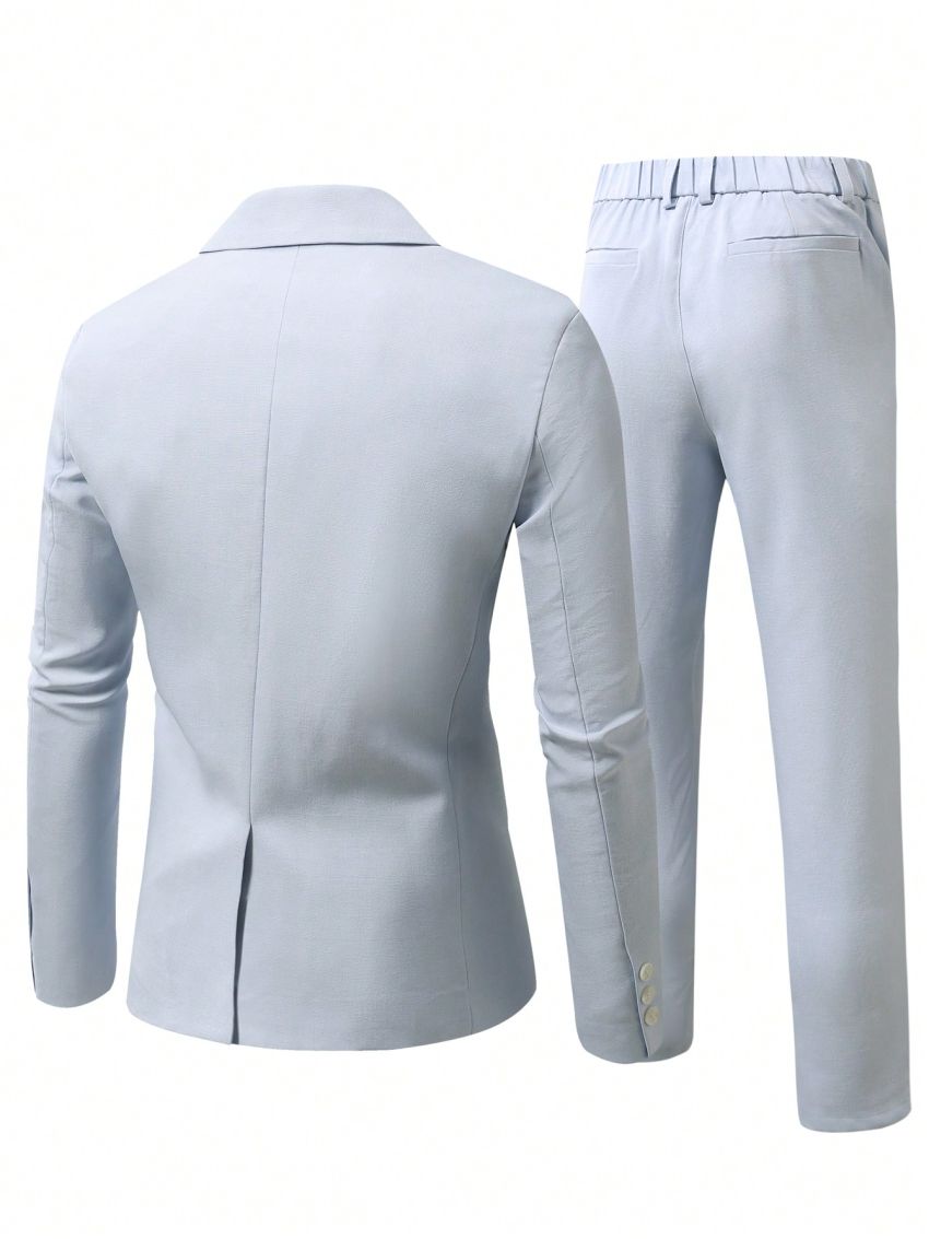 Men's Notch Lapel Single Breasted Suit Jacket And Pants Set