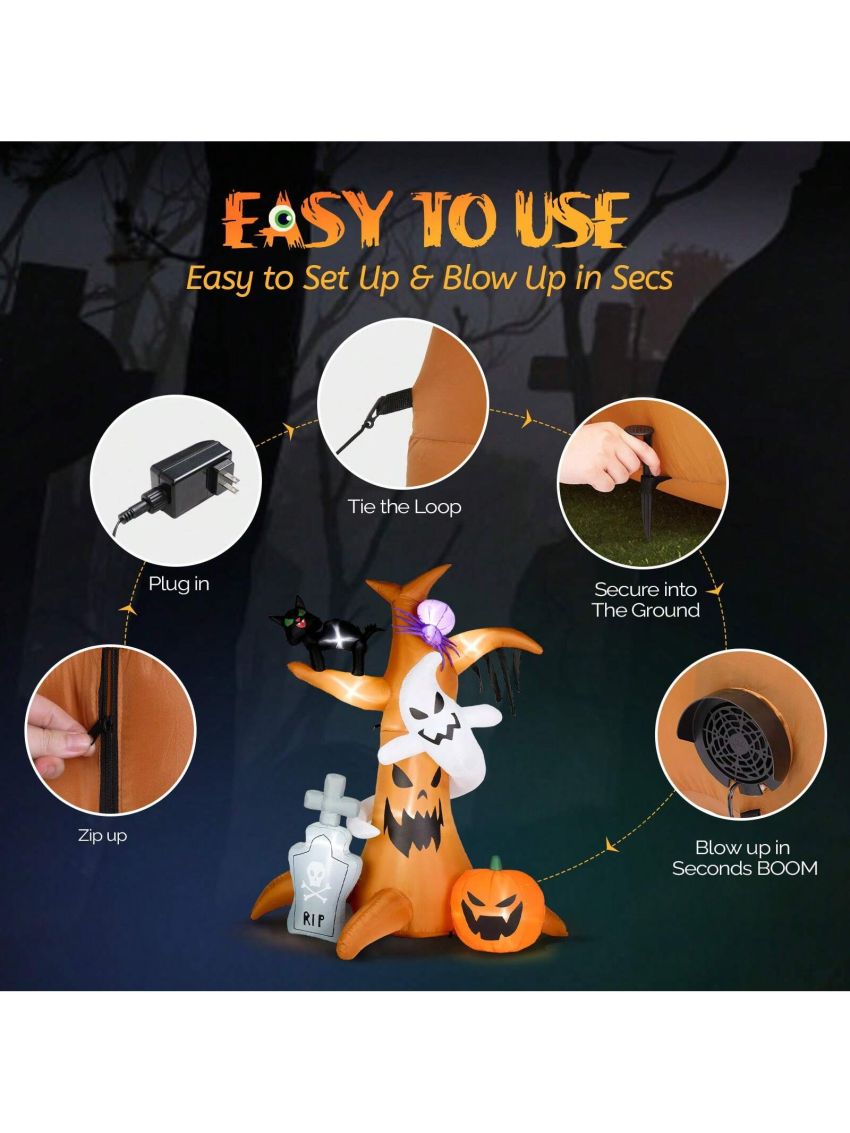 Inflatable Halloween Decoration,8ft 9pcs LED String Lights Halloween Decoration