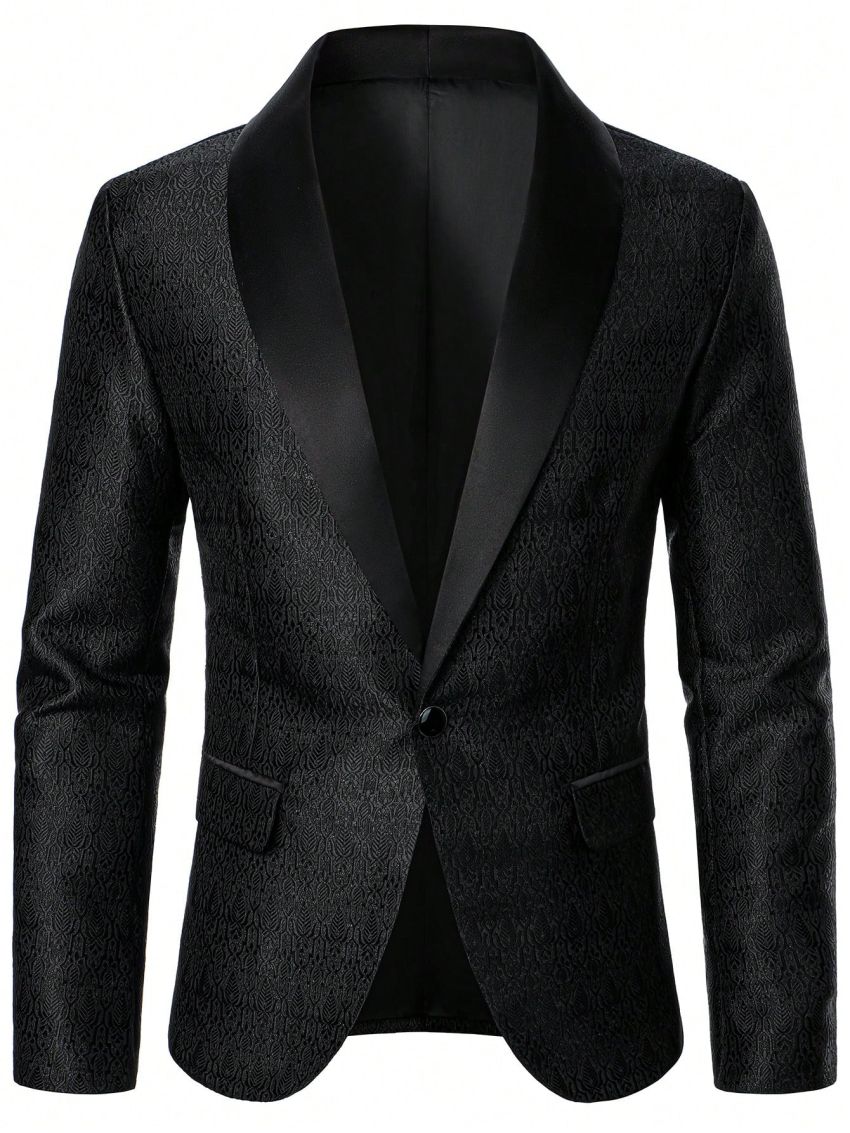 Manfinity Men'S Shawl Collar Suit Jacket And Pants Set