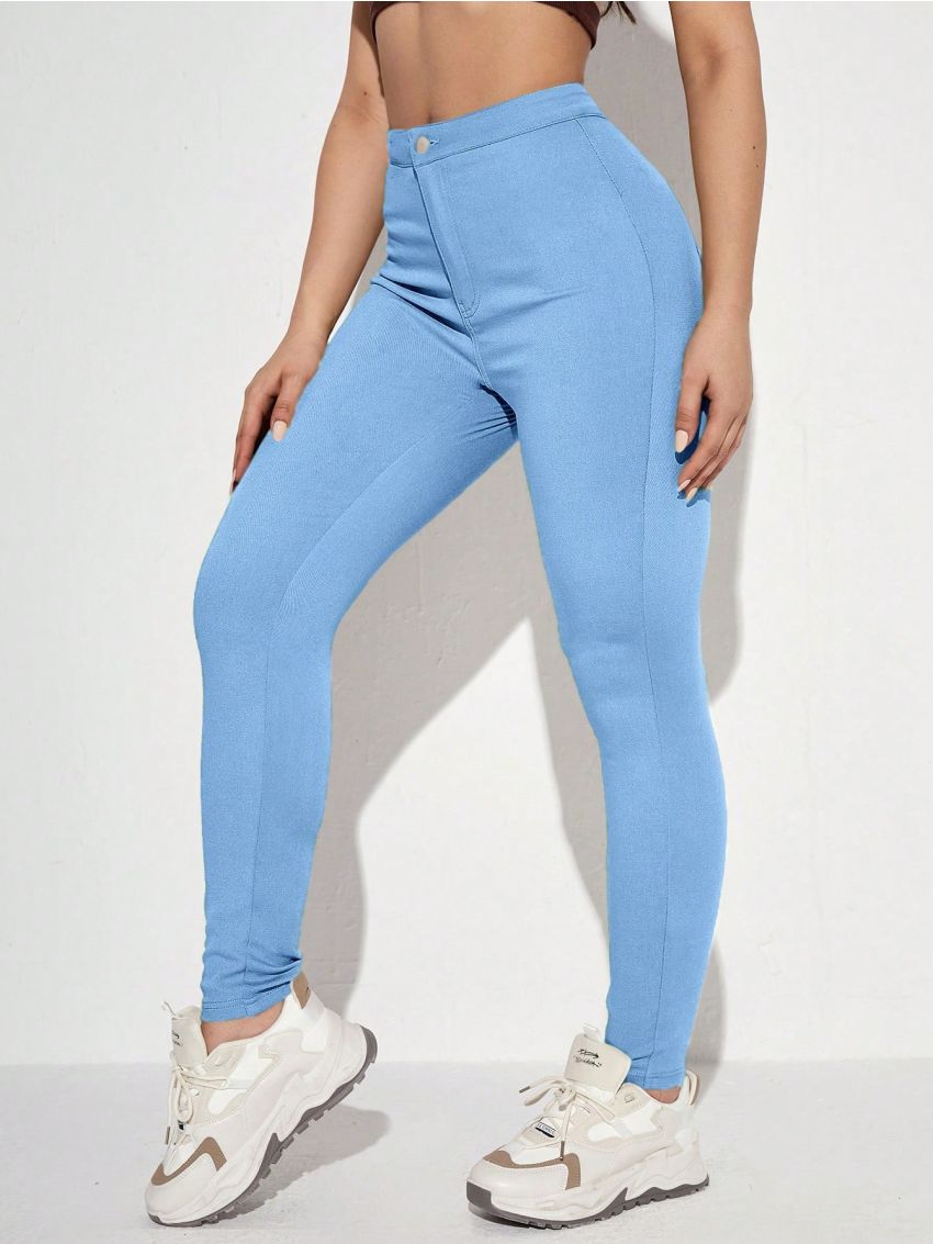 Women's Fashionable Slim Fit Solid Color Casual Pants