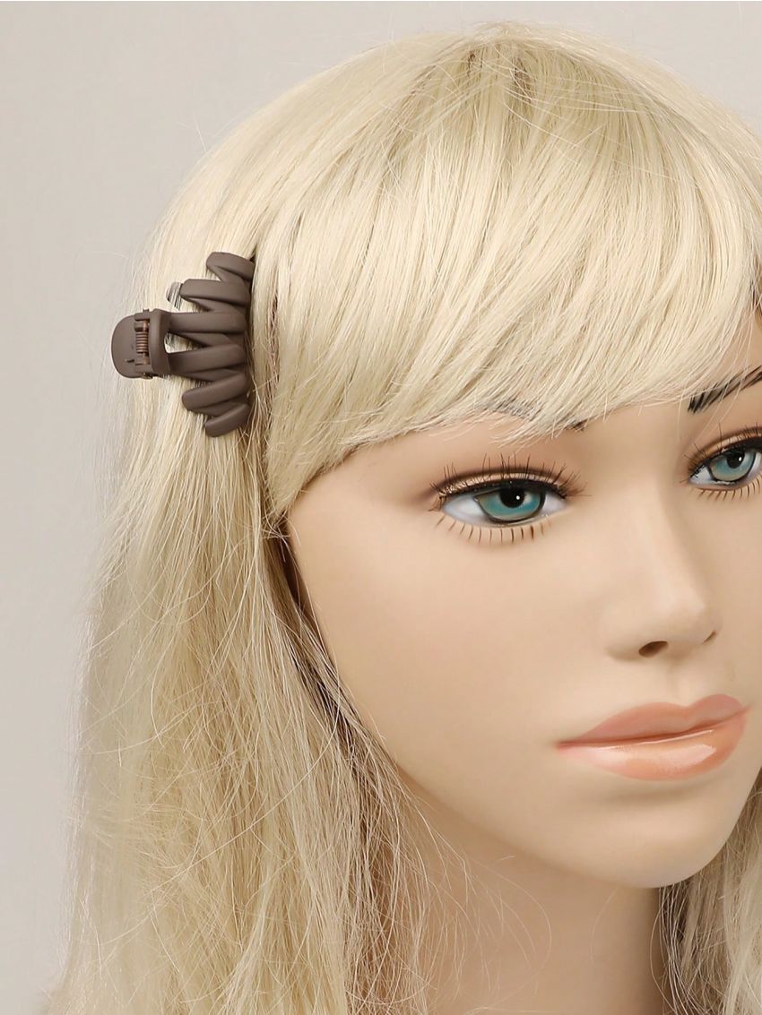 5pcs/set 4cm Coffee Matte Wave Hair Claw Clips