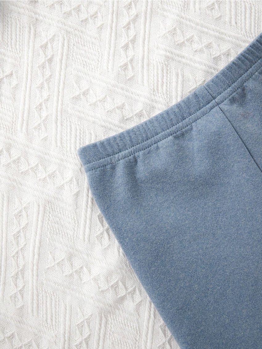 SHEIN Girls' Solid Color Double-Sided Skin Velvet Thermal Leggings