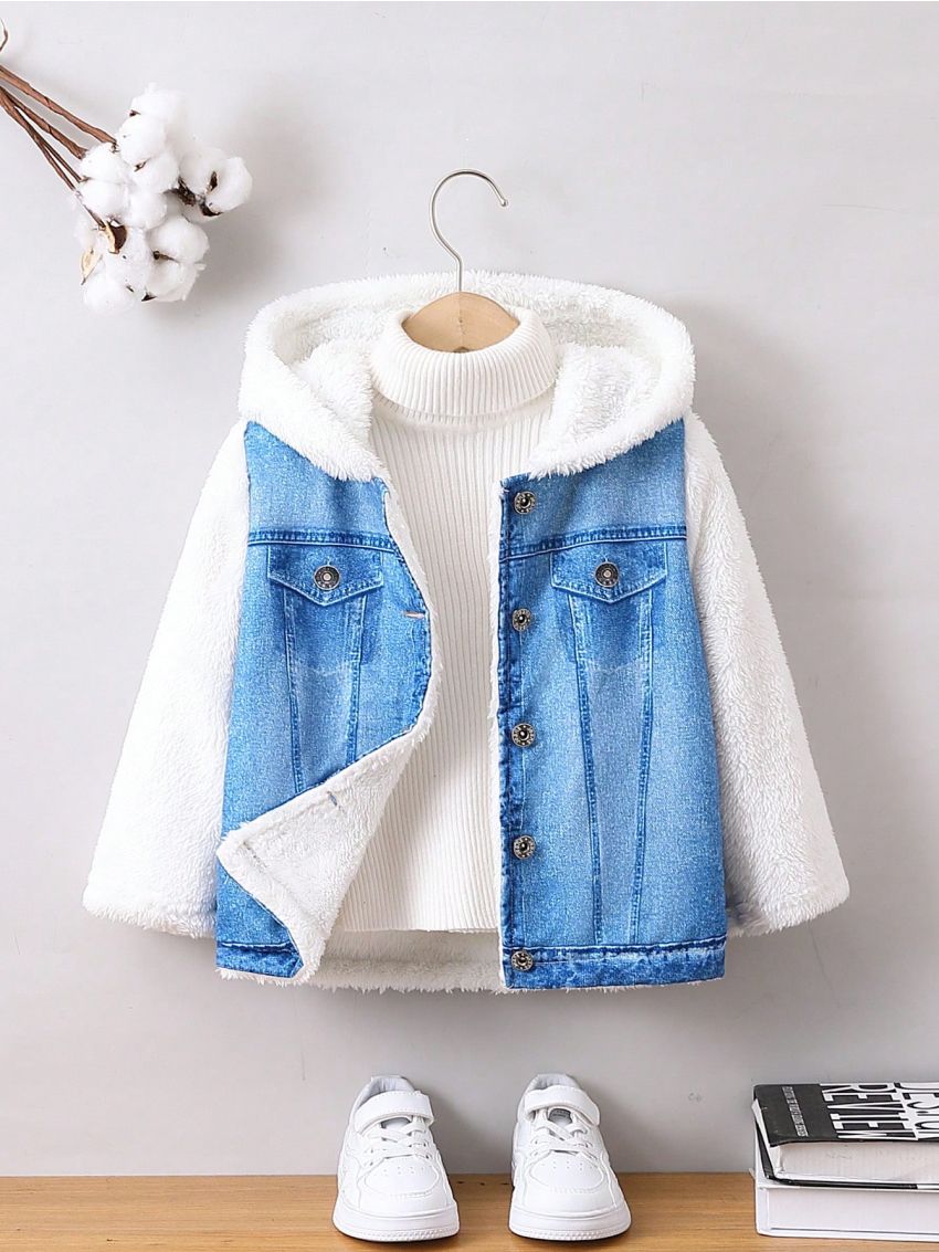 SHEIN Kids SPRTY Boys' (toddler/little Boys') Color Block Fleece Jacket