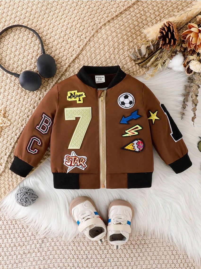 Baby Boys' Camo Detail Zip-up Flight Jacket