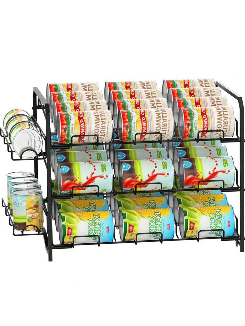 Auledio Can Organizer Rack Stackable Metal Can Dispenser Rack Durable for Kitchen Cabinet Pantry or Counter-Top