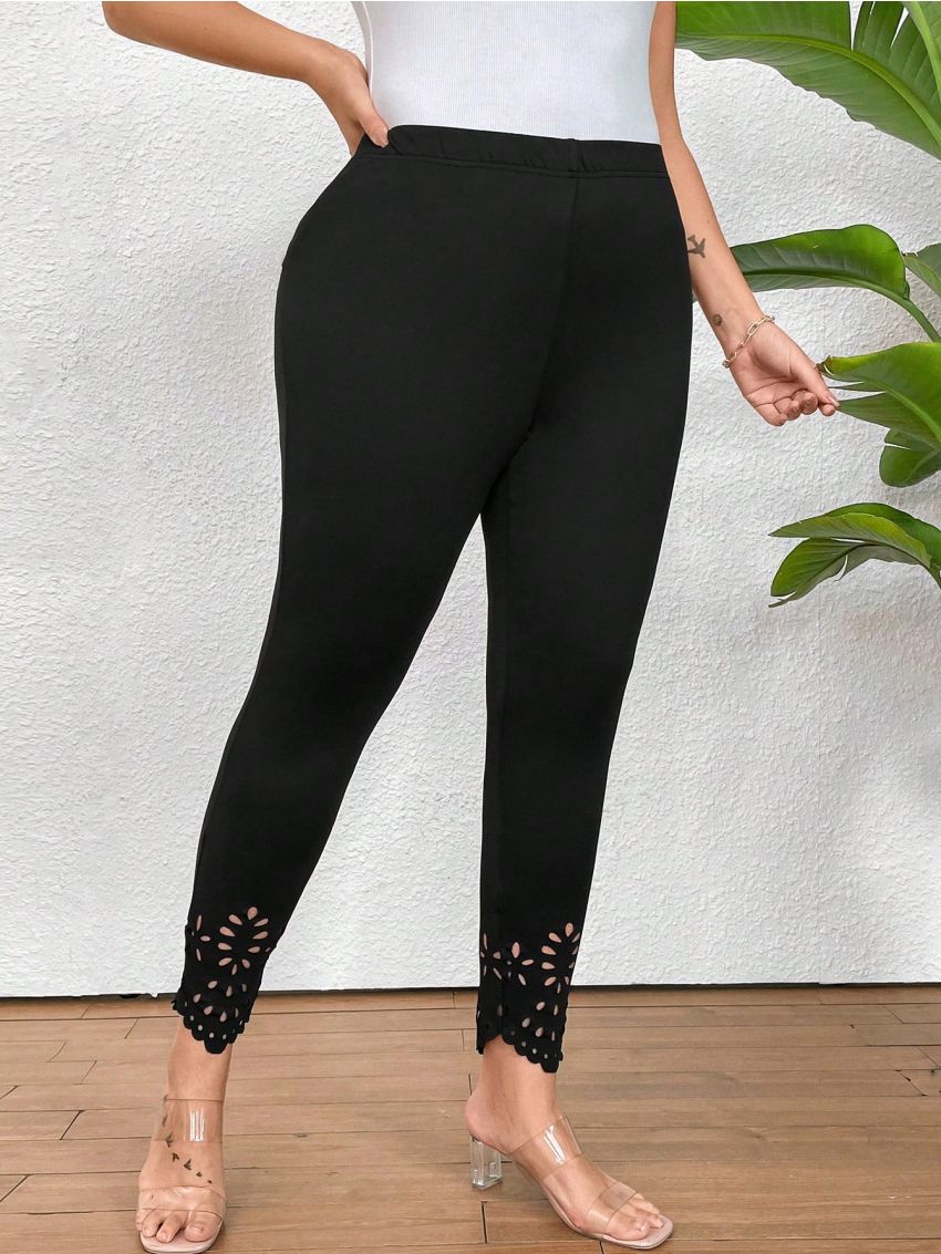 Women's Plus Size Hollow Out Leggings