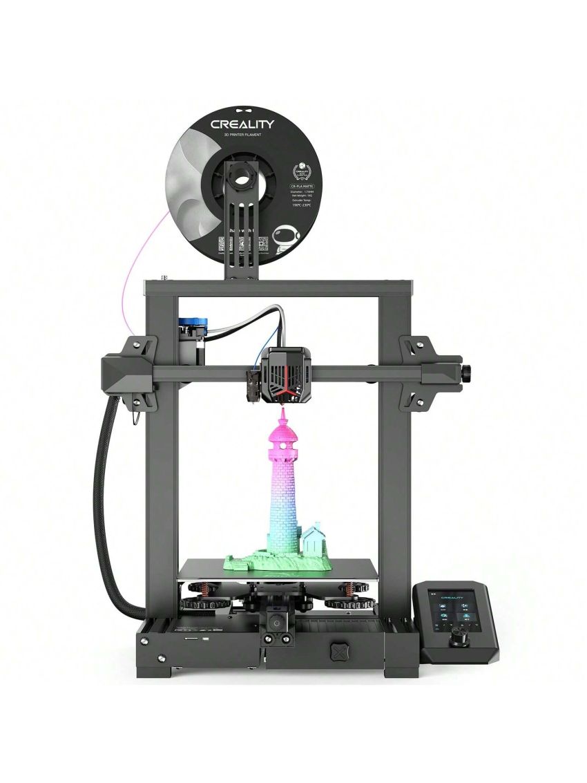 Creality Ender 3 V2 Neo 3D Printer with CR Touch Auto Leveling Kit PC Spring Steel Platform Full-Metal Extruder, 95% Pre-Installed 3D Printers with Resume Printing and Model Preview Function