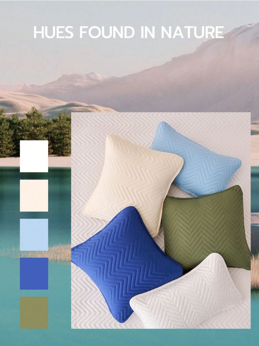 LongNap™ 1pc Supersoft Zigzag Microfiber Quilted Cushion Cover, Throw Pillowcase Without Filler, Sofa Cushion Cover, Cloud-Like Feel Room Decor