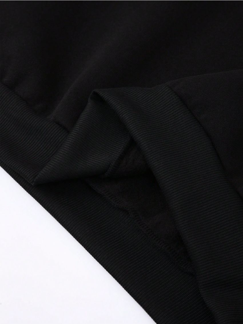 Men's Plus Size Hoodie With Letter Print