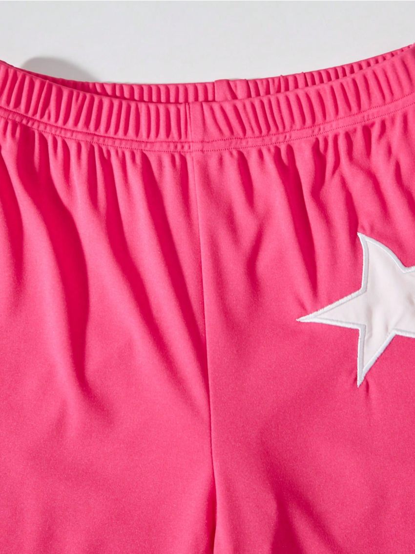 SHEIN Kids Cooltwn Teen Girls' Flared Pants With Star Embroidery