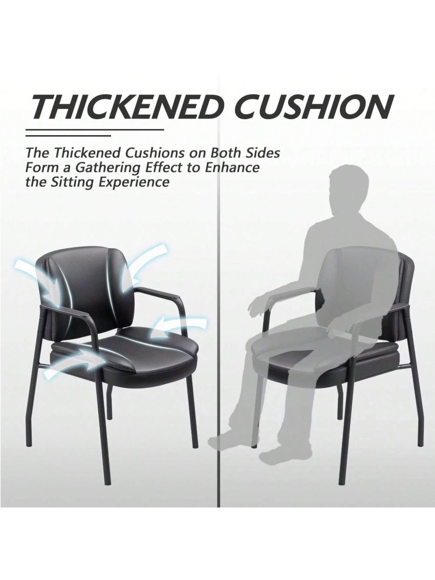 Furmax Office Reception Chairs Waiting Room Guest Chairs with Armrest Set of 2