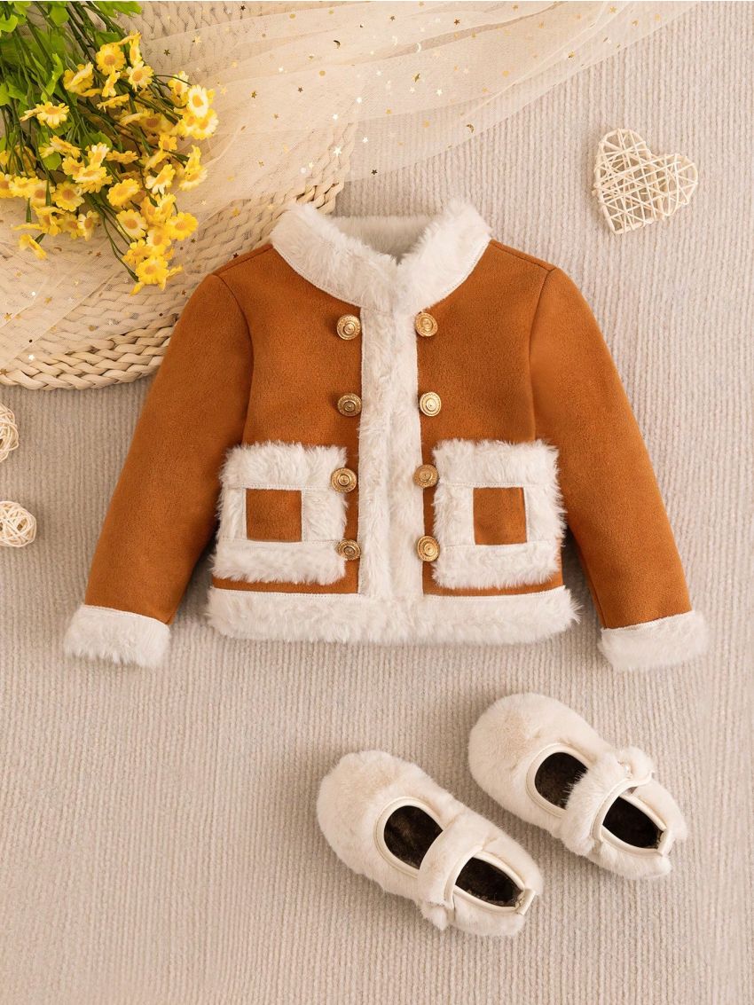 Infant Girls' Winter Camel Coat