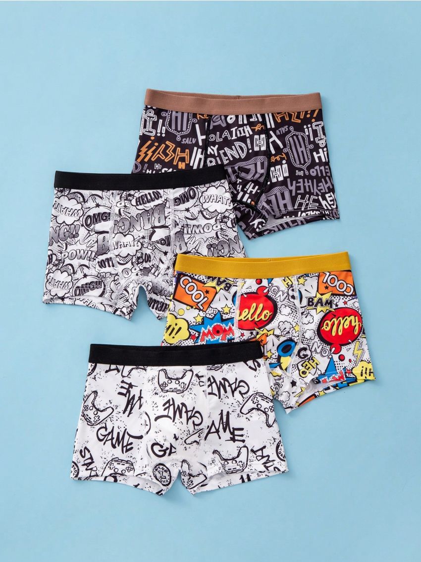 Tween Boy 4pack Letter Graphic Boxer Brief