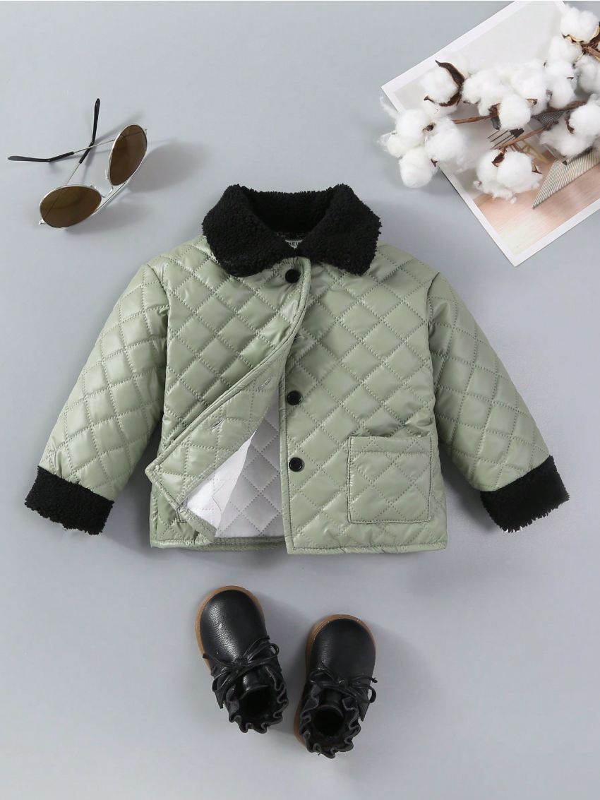 Thickened Stylish Black Jacket For Infant And Toddler Boys, Warm And Windproof, Fall And Winter