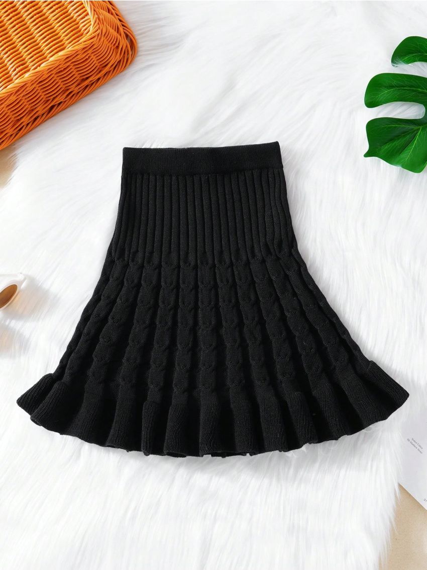 SHEIN Kids EVRYDAY Toddler Girls' Casual Sweater Skirt