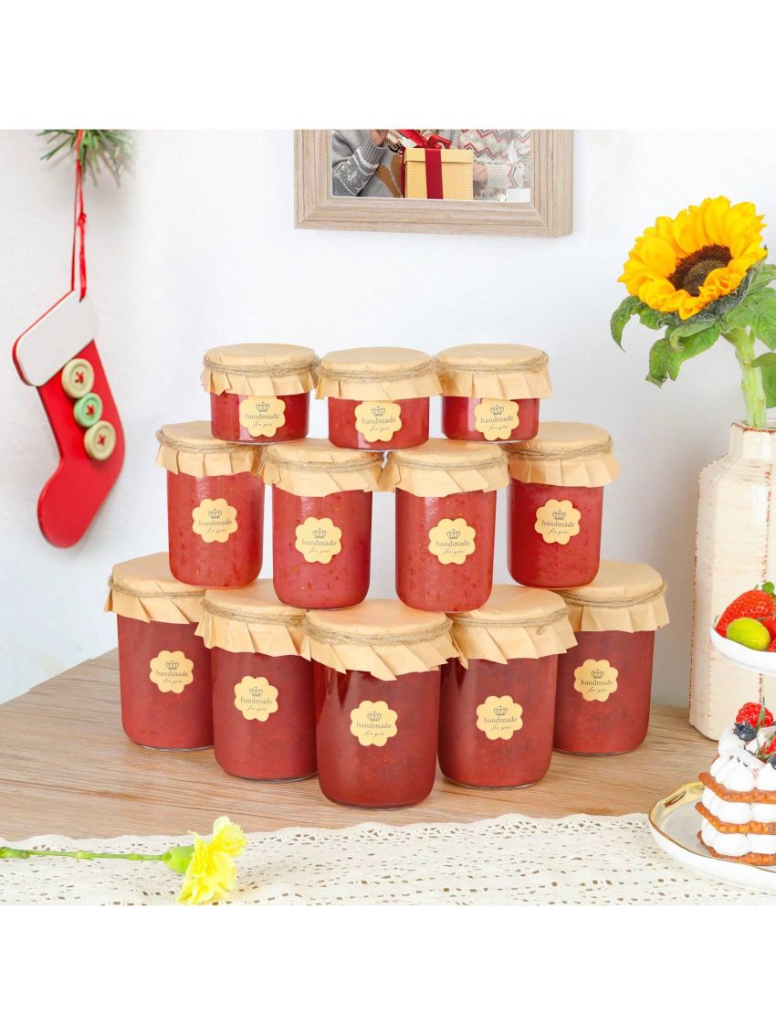 16oz - 8pcs Mason Jars with Lids and Seal Bands Glass Canning DIY Jars for Pickling, Jam, Jelly, Honey, Salad, Desert, Shower Wedding Favors