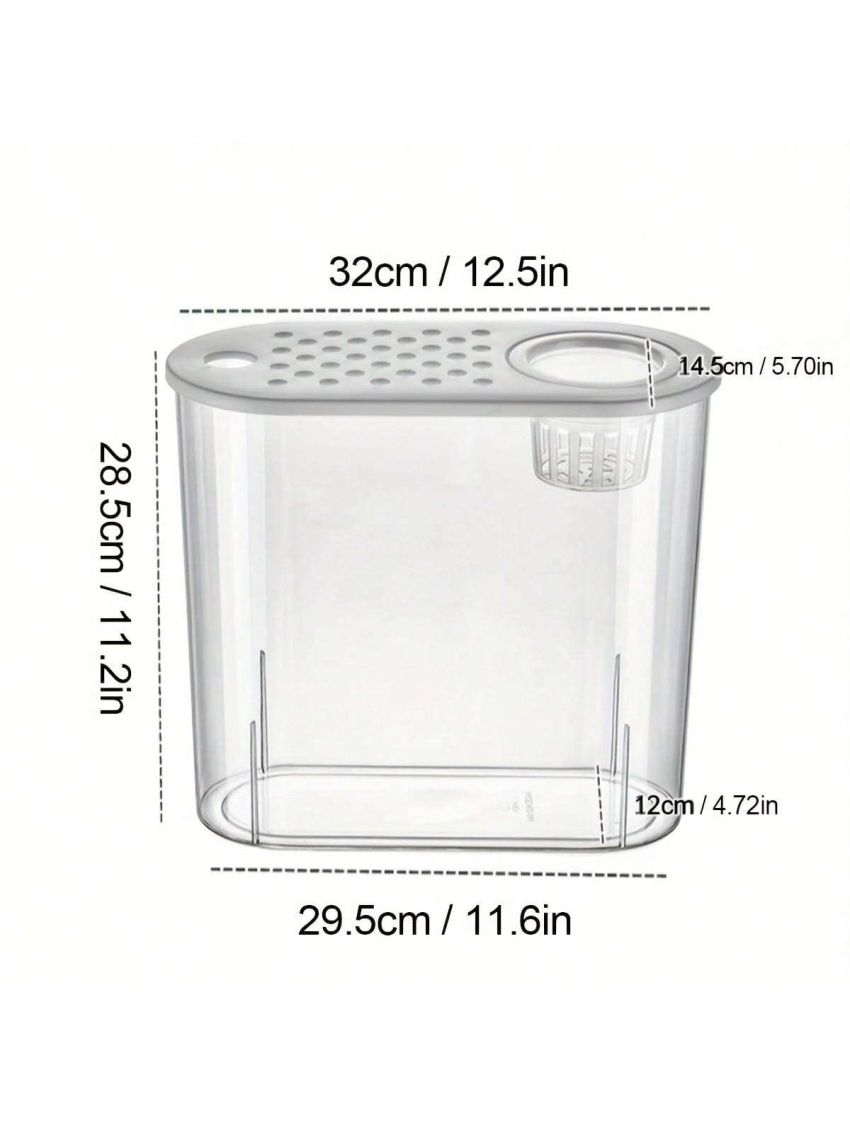 Pvc Acrylic Plastic Fish Tank With Water Plants & Oval Design For Desktop. Transparent. Durable & Unbreakable. Suitable For Office & Home Decoration And As Turtle Tank.