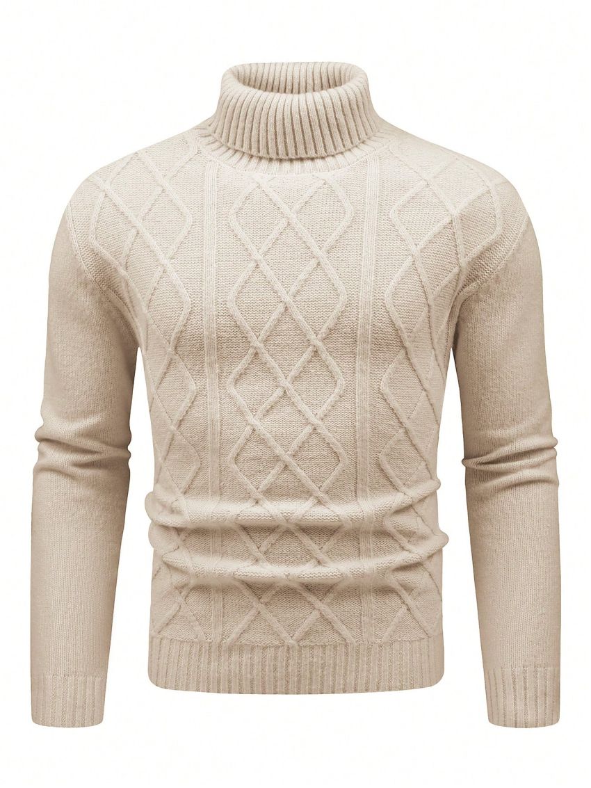 Men's Solid Color Turtleneck Sweater