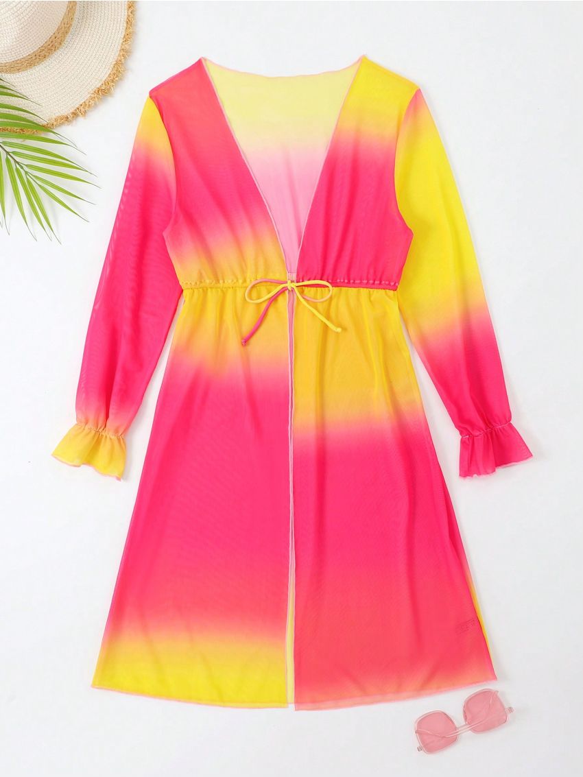 Big Girls' Ombre Mesh Kimono Style Dress