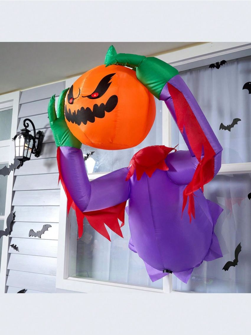 Joiedomi 4.5 FT Halloween Inflatable Ghost Broke Out from Window with Built-in Rotating LED, Blow Up Flying Ghost for Halloween Window Decor, Halloween Outdoor, Yard, Garden, Lawn Party Decoration