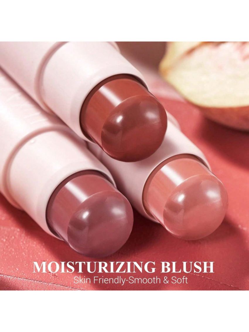 LUXAZA Cream Blush Stick Makeup for Cheeks, Natural Matte Lip and Cheek Stick Wand for Mature Skin, Lightweight Dewy Finish Creme Blush for Girls and Women, #04B Nude-Mauve