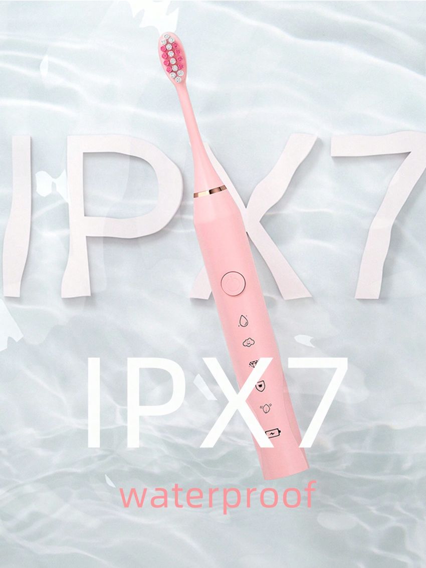 1pc Electric Toothbrush With 3 Replaceable Heads, Usb Rechargeable, 5 Cleaning Modes, Bathroom Wall Mounted Holder With Storage Rack, Travel Toothbrush Head Cover, Sonic Toothbrush Ipx7 Waterproof, Teeth Whitening & Oral Health Care, Suitable For