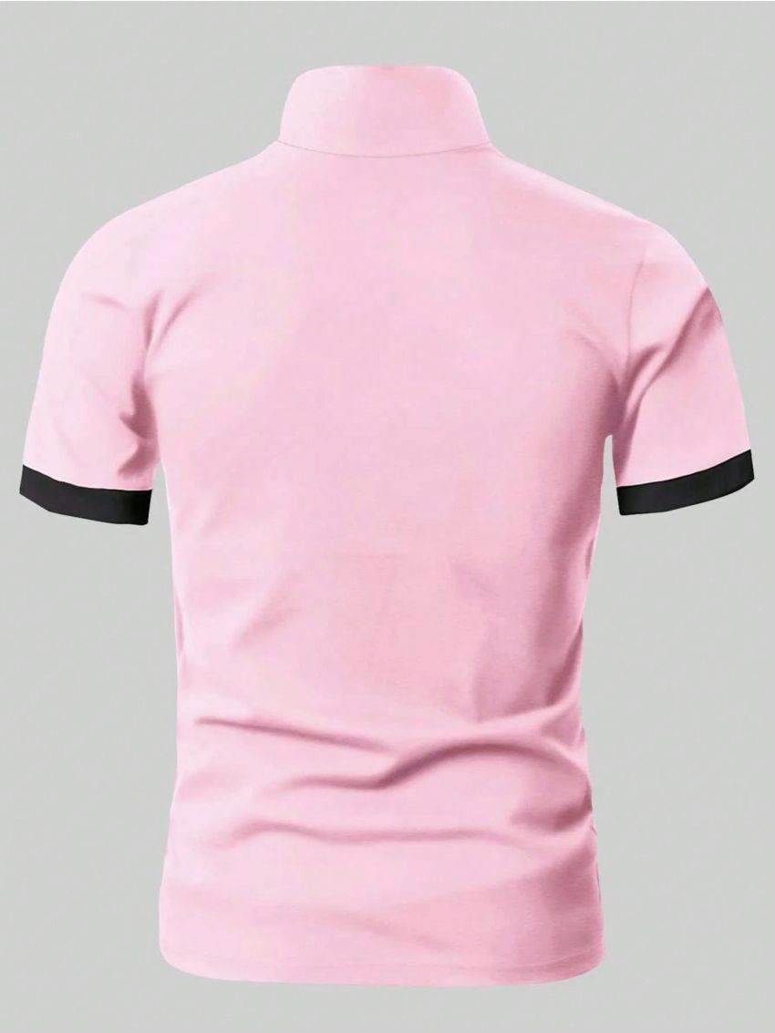 Men Plus Contrast Trim Polo Shirt