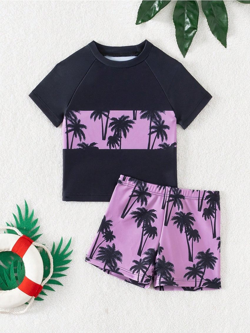 Infant Boys' Coconut Tree Print Swimwear Set