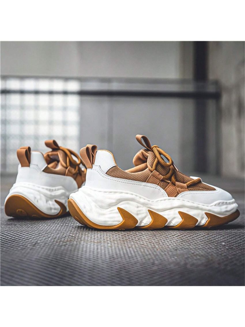 Men's Shoes 2023 New Four Seasons Breathable Dad Sneakers Thick-soled Increased Casual Round-toe Sports Shoes, Fashionable