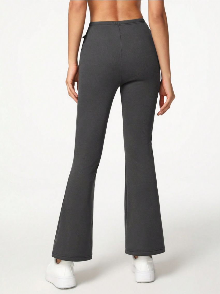 GIOIA TANG Solid Color High-Waist Flared Leggings