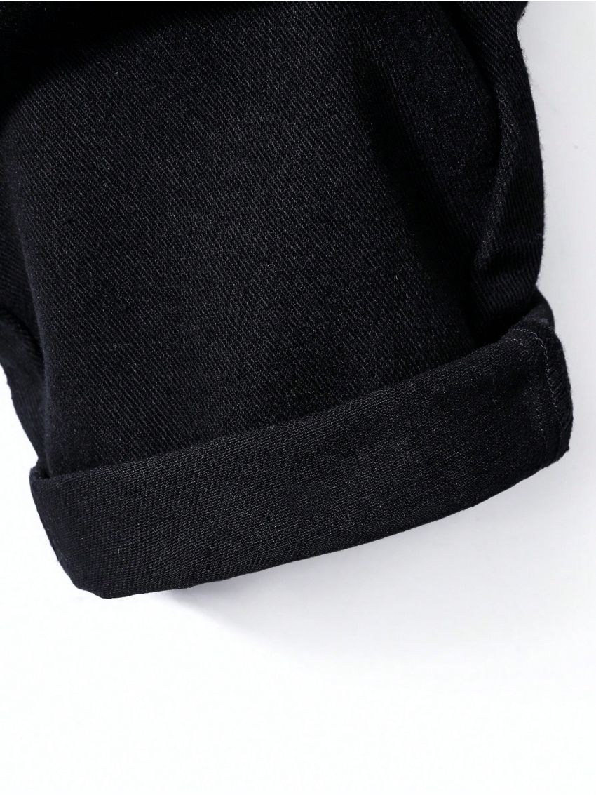 SHEIN Teenage Boys' Casual Loose Mid Rise Jeans With 3d Pockets And Tapered Legs