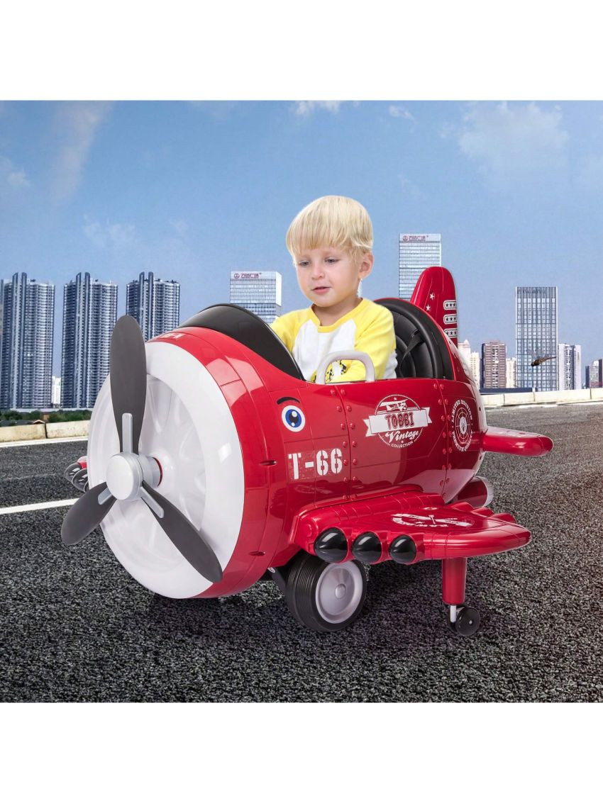 12-Volt Kids Electric Ride on Car Toy Airplane with Remote Control & USB
