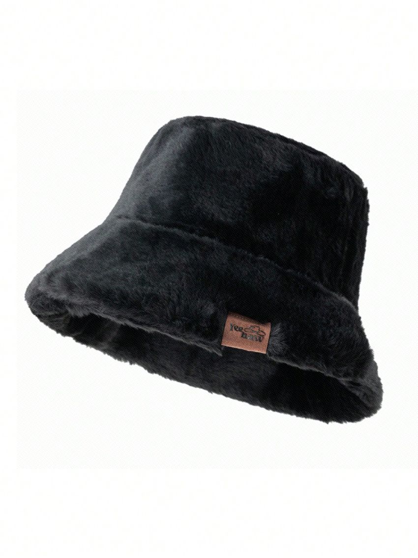 Morgan Mondays Co Plush Black Fisherman Hat